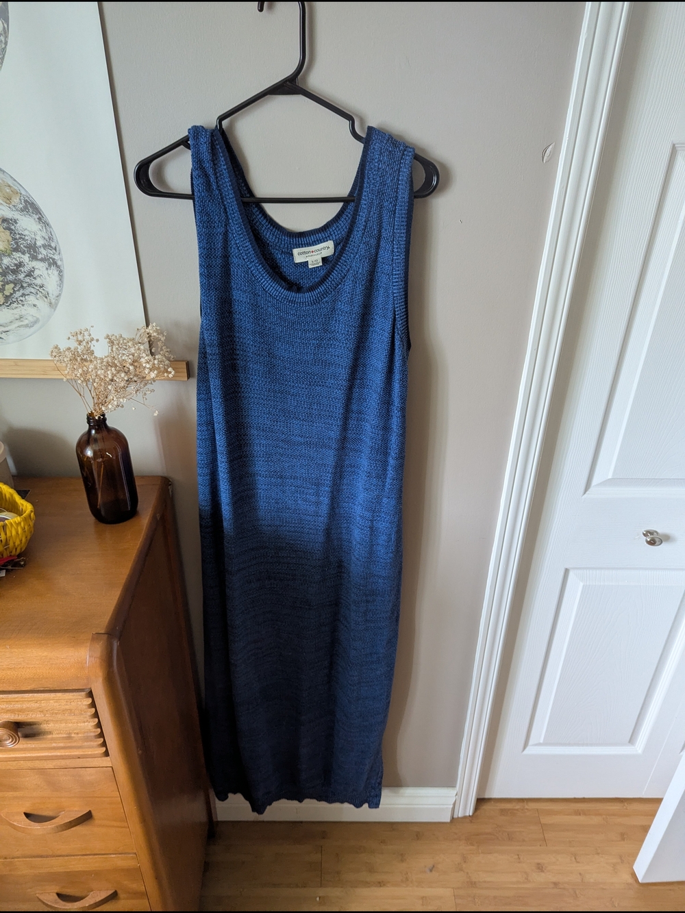 Sleeveless Knit Maxi Dress in Navy